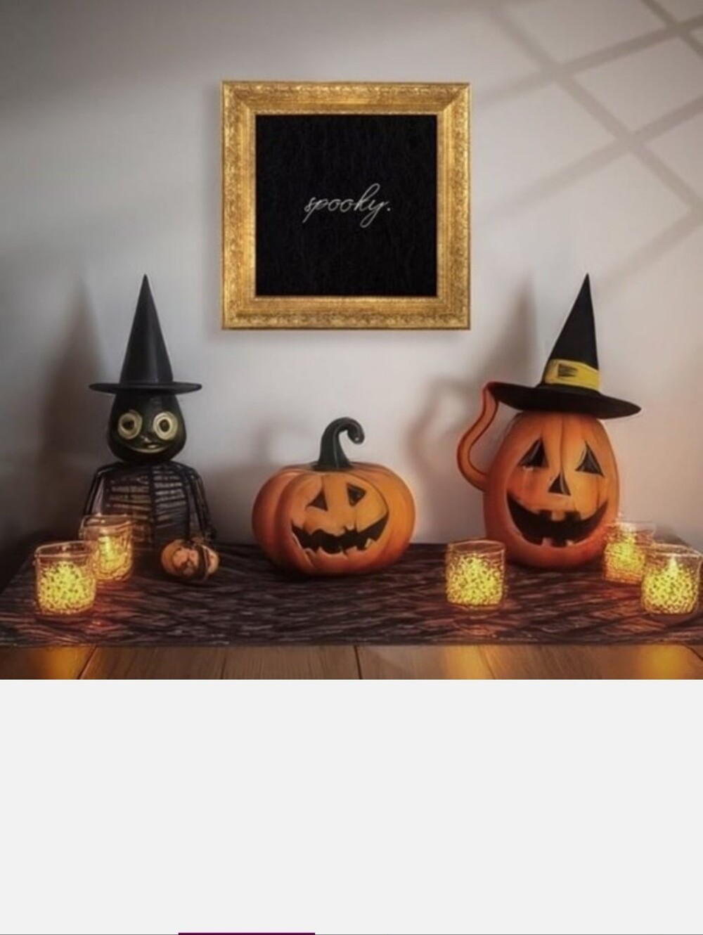My Texas House Spooky Gold Framed Halloween Art Print, Antique Style, 12x12